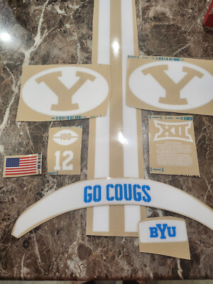 BYU Cougars White football helmets 3M 20 mil vinyl decals