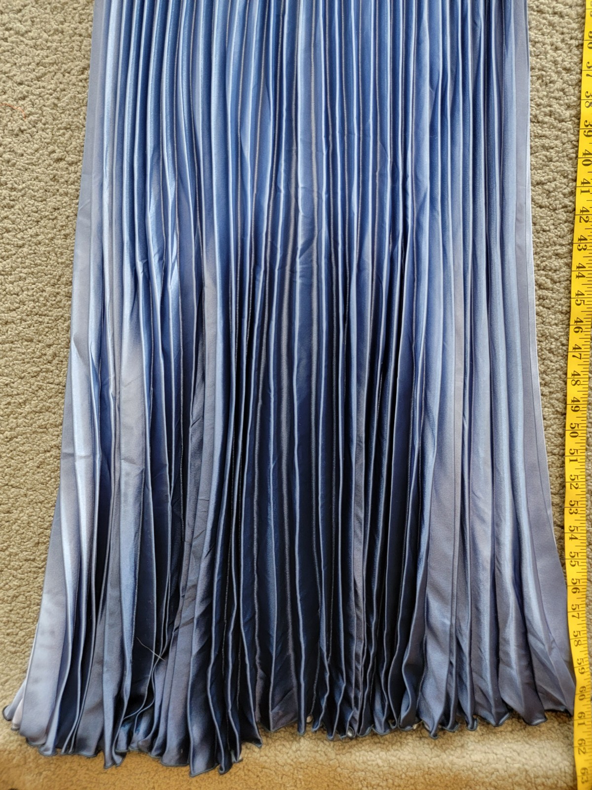 AQUA Pleated Shimmer Mixed Media Gown Women's 16 Navy/Blue V-Neck Back Zipped - Picture 8 of 15