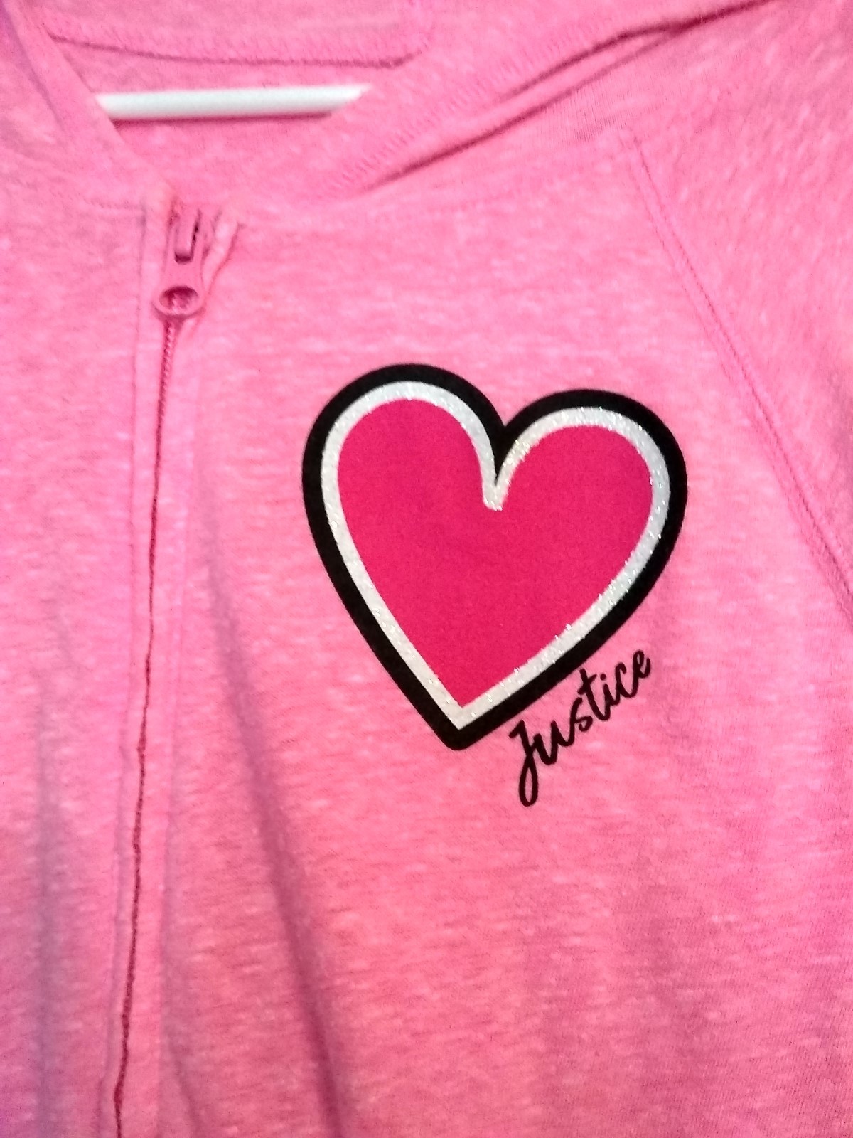 JUSTICE ACTIVE LIGHTWEIGHT SWEATSHIRT W/HOODIE, PINK, DANCE, SIZE 14/16