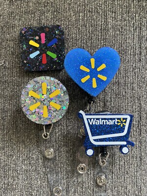 Walmart Spark Buggy Heart Retractable Name Badge Reel ID Holder 