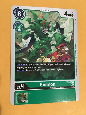 Snimon ST9-10 C Digimon CCG | Starter Deck 09 Ultimate Ancient Dragon Near Mint