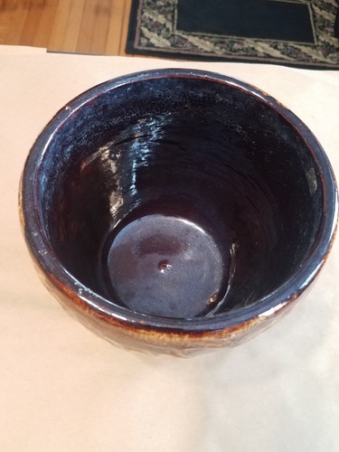 McCoy Unsigned Moon & Sun Drip Brown Green Small Jardiniere