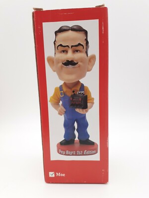 Pep boys Vintage Bobblehead First Edition Moe. New