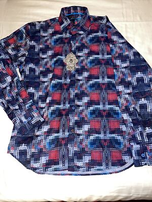 VISCONTI BLACK Mens Long Sleeve Shirt Multicolor Size M - NWT