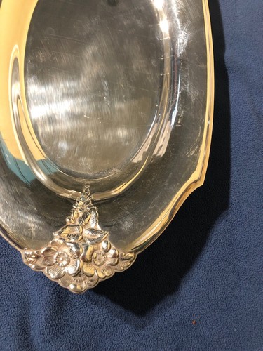 Vintage Webster & Wilcox Silverplate Bread Tray Mid Century 7119 Floral 13