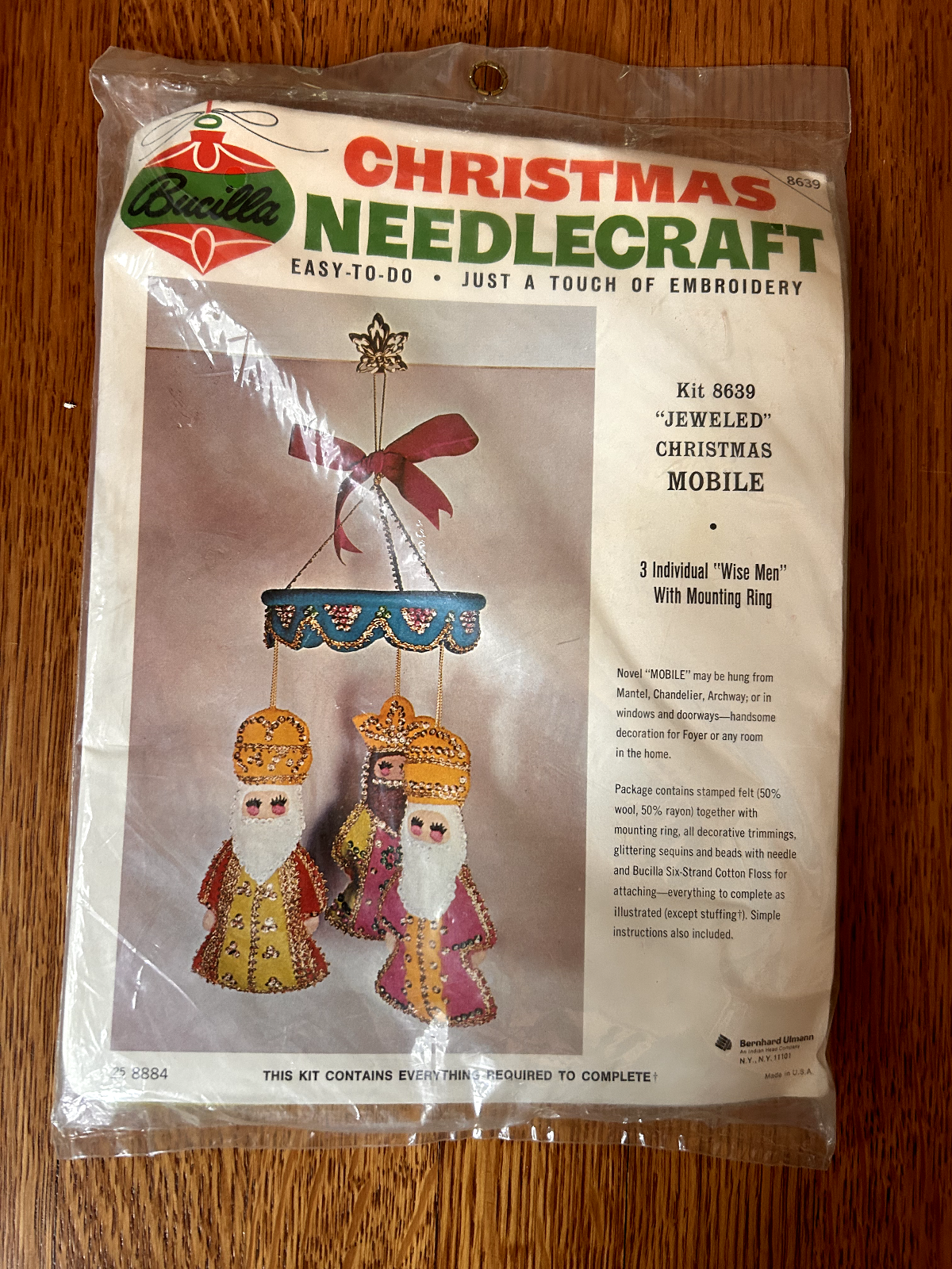 Bucilla Christmas Needlecraft Wise Men Mobile Ornament Kit -