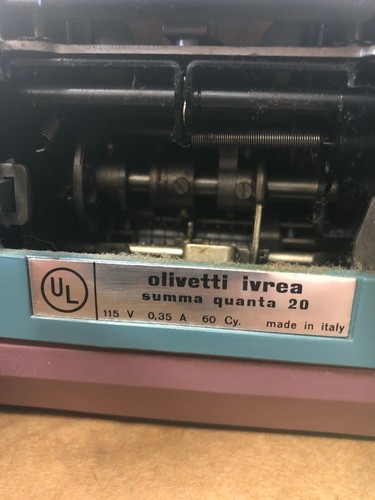 Olivetti Summa Quanta 20 Vintage Adding Machine