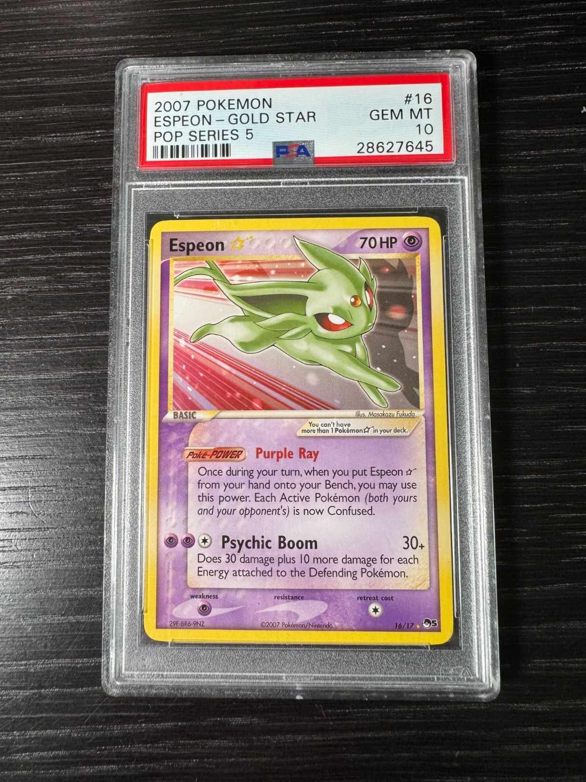Pokemon Espeon Gold Star POP Series 5 #16 PSA 10 Gem Mint