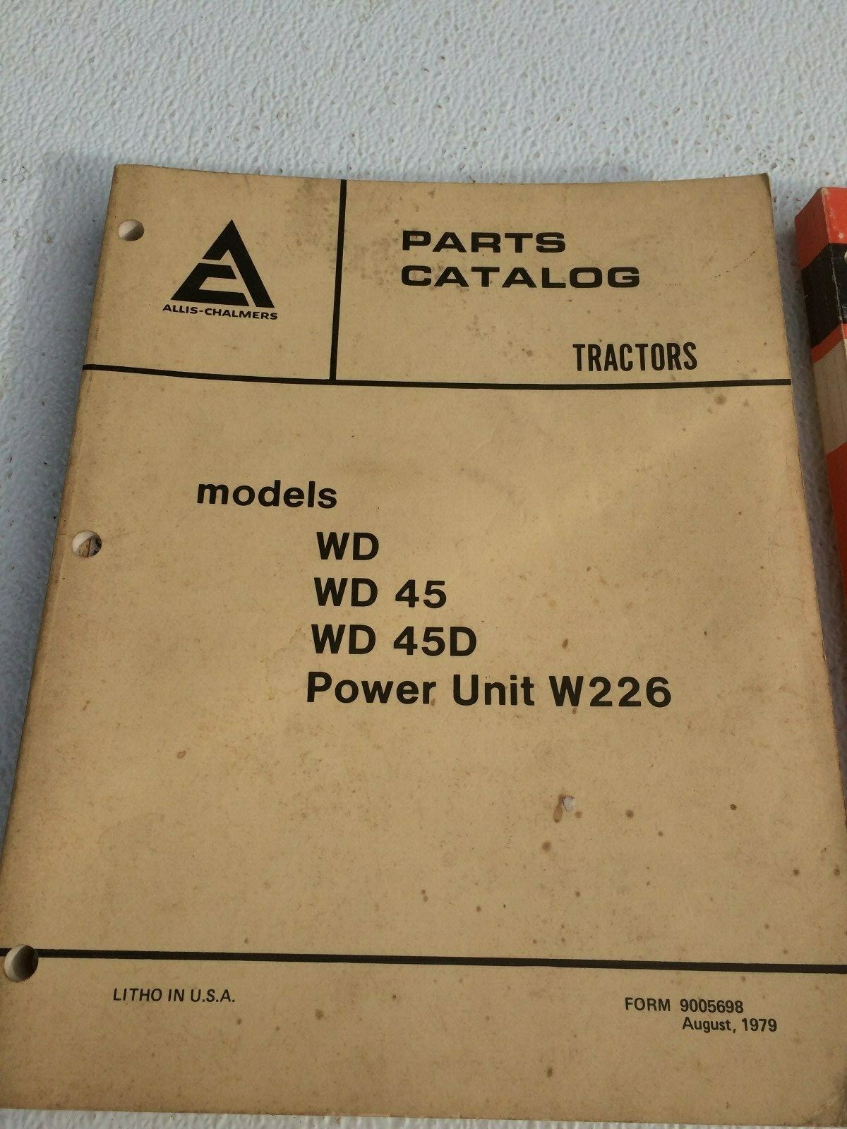 vintage allis chalmers wd,wd 45,d14 tractor service manual and parts catalog