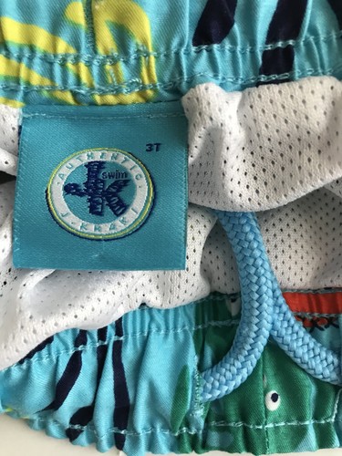 J Khaki Colorful Sea Creatures Swim Trunks Boys 3T Beach