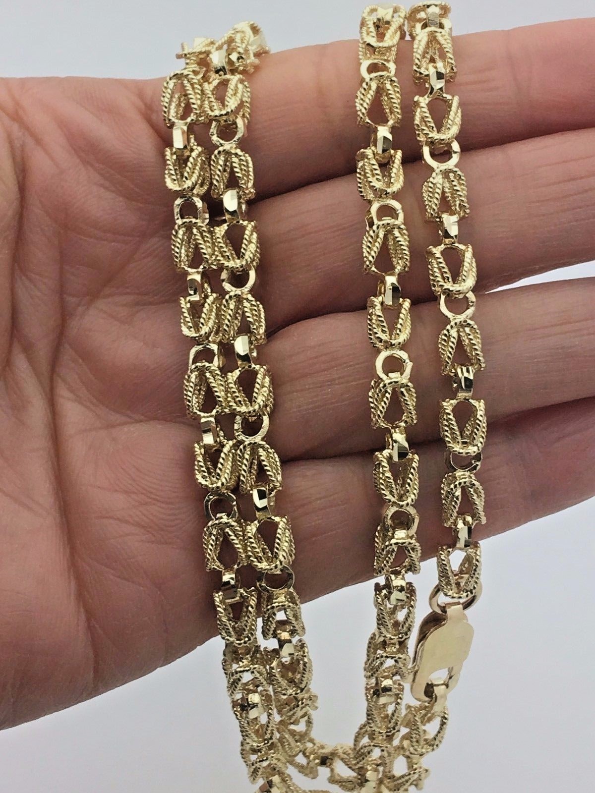 14k Yellow Gold Solid Turkish Style Link Chain Necklace 20" 37.6g 5mm