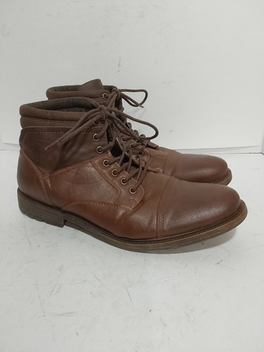 APT 9 BROWN FAUX LEATHER ANKLE MEN'S 12M BOOTS