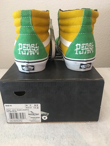 Pre-owned Vans Van's Sk8-hi (pearl Jam) Sneakers, Size 9.5 Collectors Item-rare Shoe In Green