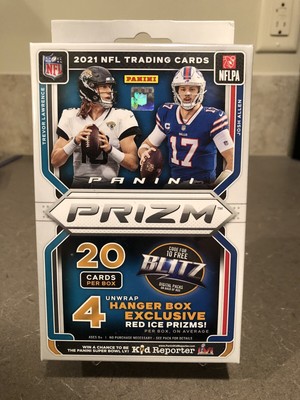 NEW SEALED Panini 2021 Prizm NFL Football Hanger Box (Walmart) Red Cracked Ice