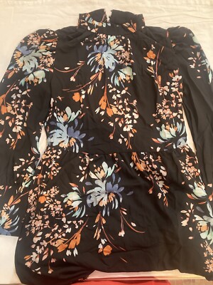 Tinsel Womens Short Dress PM Black Floral Sheer Lined Style MYPD017801 NWT