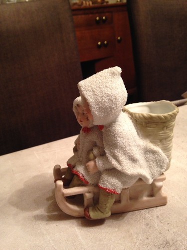 VERY RARE Hertwig Snow Babies 0n A Sled Germany