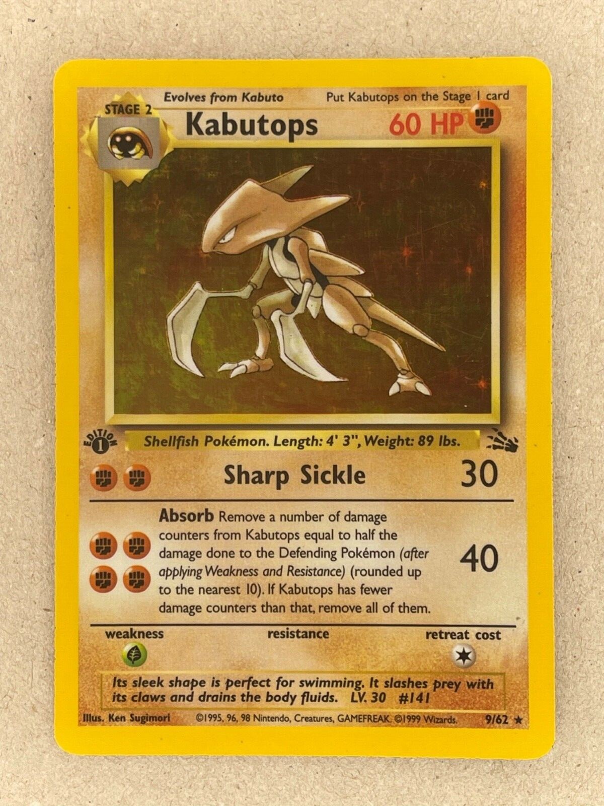 ポケモン - Kabutops カブトプス 1ED 1st Edition 英語版 9/62 Kabutops 1st Edition Fossil 9/62 Rare Pokemon Card Holo MINT