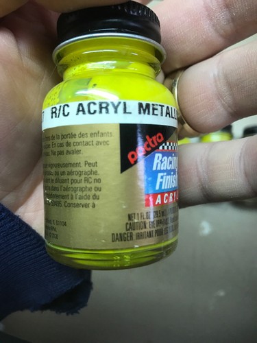 Lot Of 4 Pactra RC5507 Met Yellow 1 oz. Acrylic Racing Finish Lexan Paint