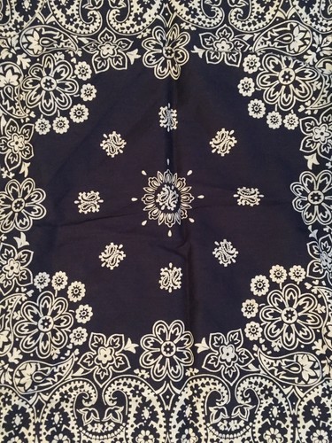 Lot of 2 Vintage Bandanas Made in USA Navy Blue Lavender Purple