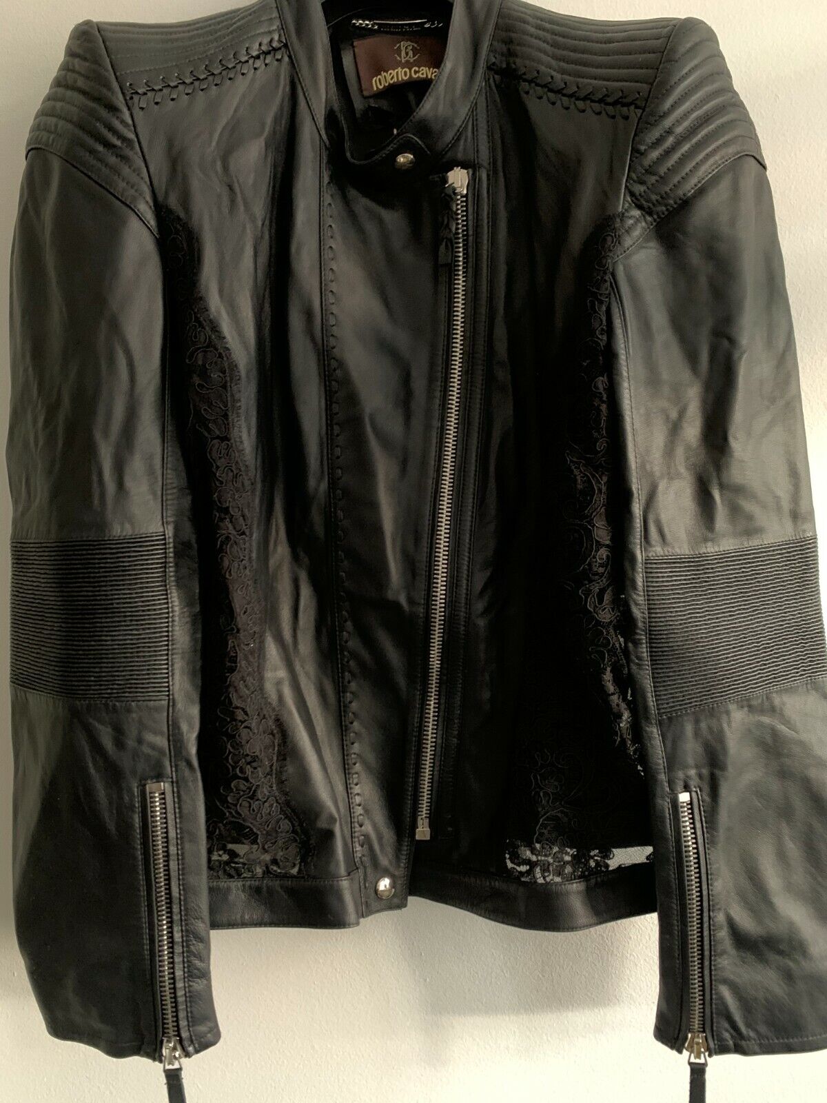 ROBERTO CAVALLI WOMAN BLACK LEATHER JACKET- LIMITED EDITION ROBERTO CAVALLI WOMAN BLACK LEATHER JACKET- LIMITED EDITION