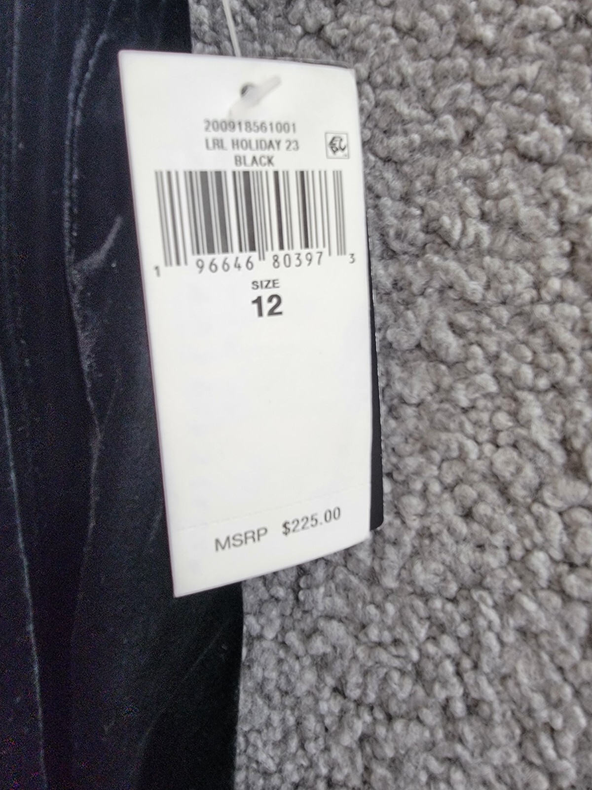 Lauren Ralph Lauren Velvet Wide Leg Pants Womens 12 Black Zip Hook & Eye Closure - Picture 19 of 19