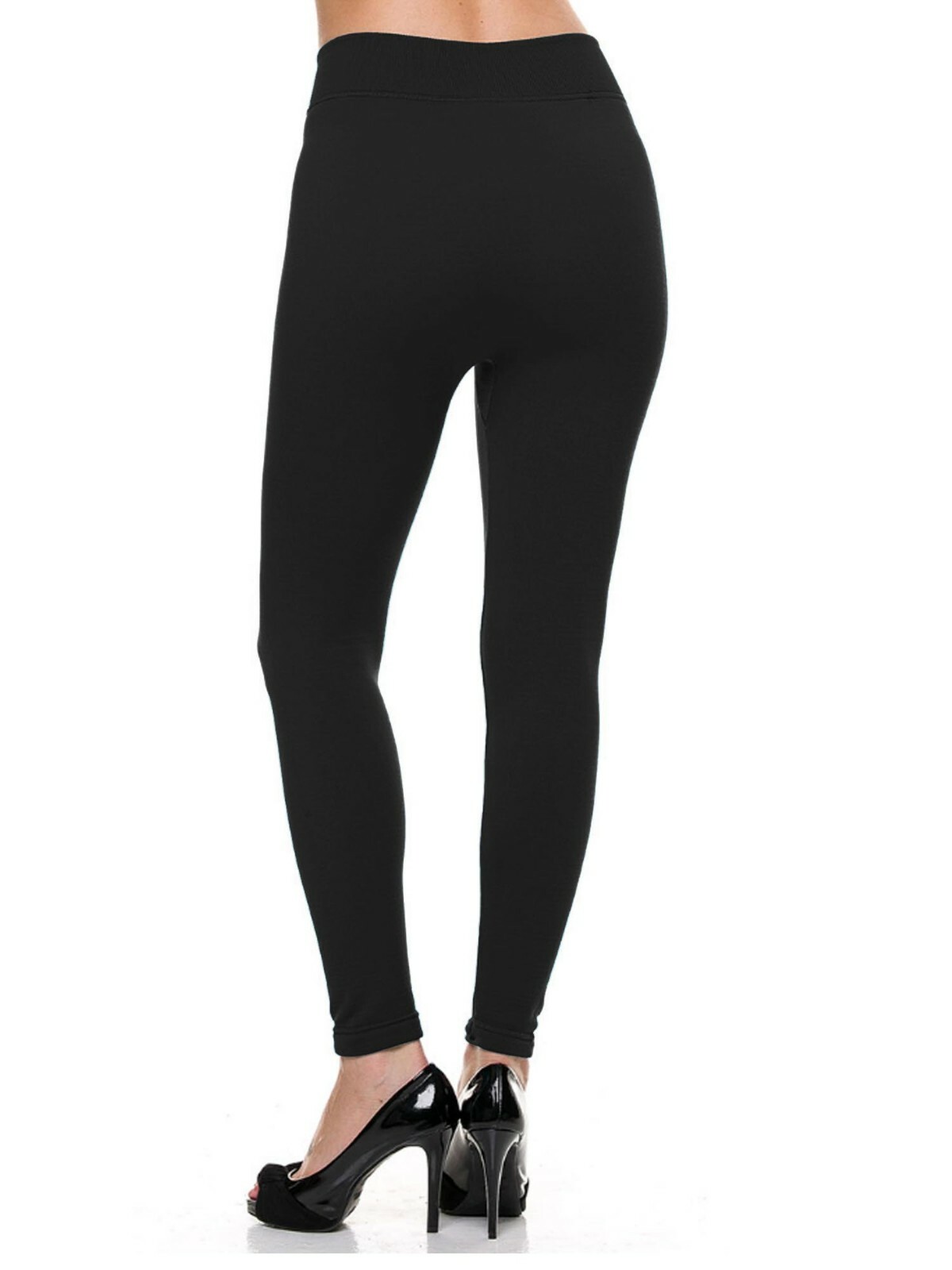 2 Pack Women Winter Warm Fleece Lined Thermal Leggings with Front Seam 