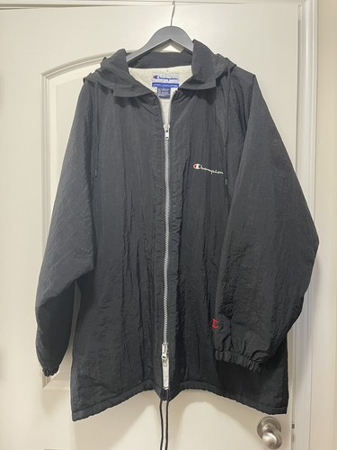 Vintage Champion Nylon Zip-front Long Sleeve Lined Stadium