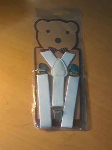 Clip-on Susoenders Elastic Adjustable Y-shape Braces  With Bow Tie