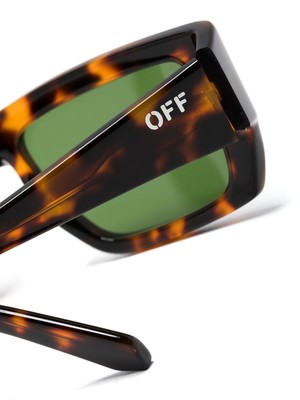 Pre-owned Off-white Oeri117s24pla0016055 Prescott Havana Green Sunglasses