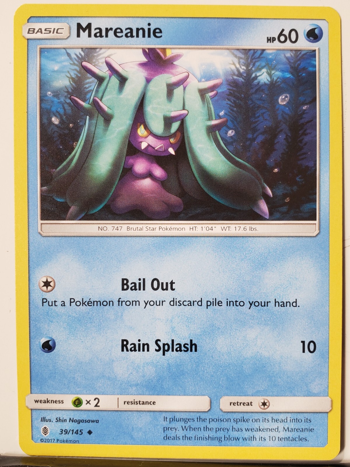 Mareanie 39/145 VLP / NM Guardians Rising Sun Moon Pokemon