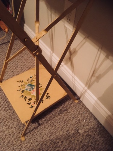 RARE Vintage Tole Folding Hand Painted Wash Stand