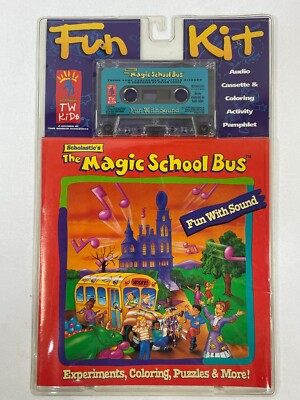 Scholastic Magic School Bus FUN WITH SOUND Cassette Tape, Activity Book 1994 NEW