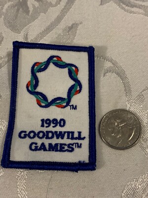 VINTAGE 3'' X 2'' 1990 GOODWILL GAMES PATCH GENTLY USED