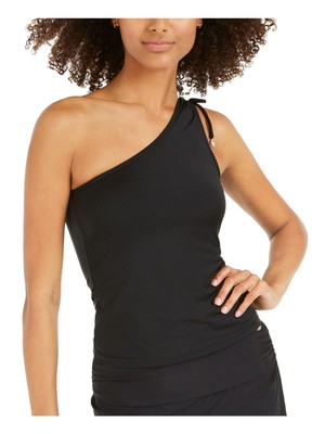 

Женский черный купальник DKNY REMOVABLE CUPS Tie One Shoulder Tankini Top