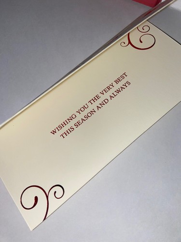 Papyrus Boxed Christmas Cards - Gold Leaves Cranberries 16ct