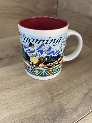 Vintage 90s USA America Mug Cup Souvenir Wyoming