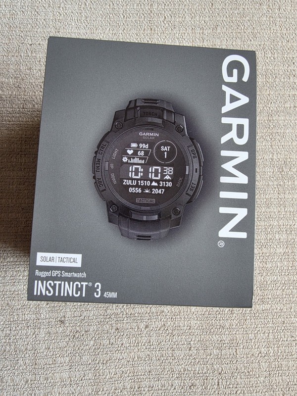Garmin Instinct 3 45mm Solar Tactical Multisport Watch in Black