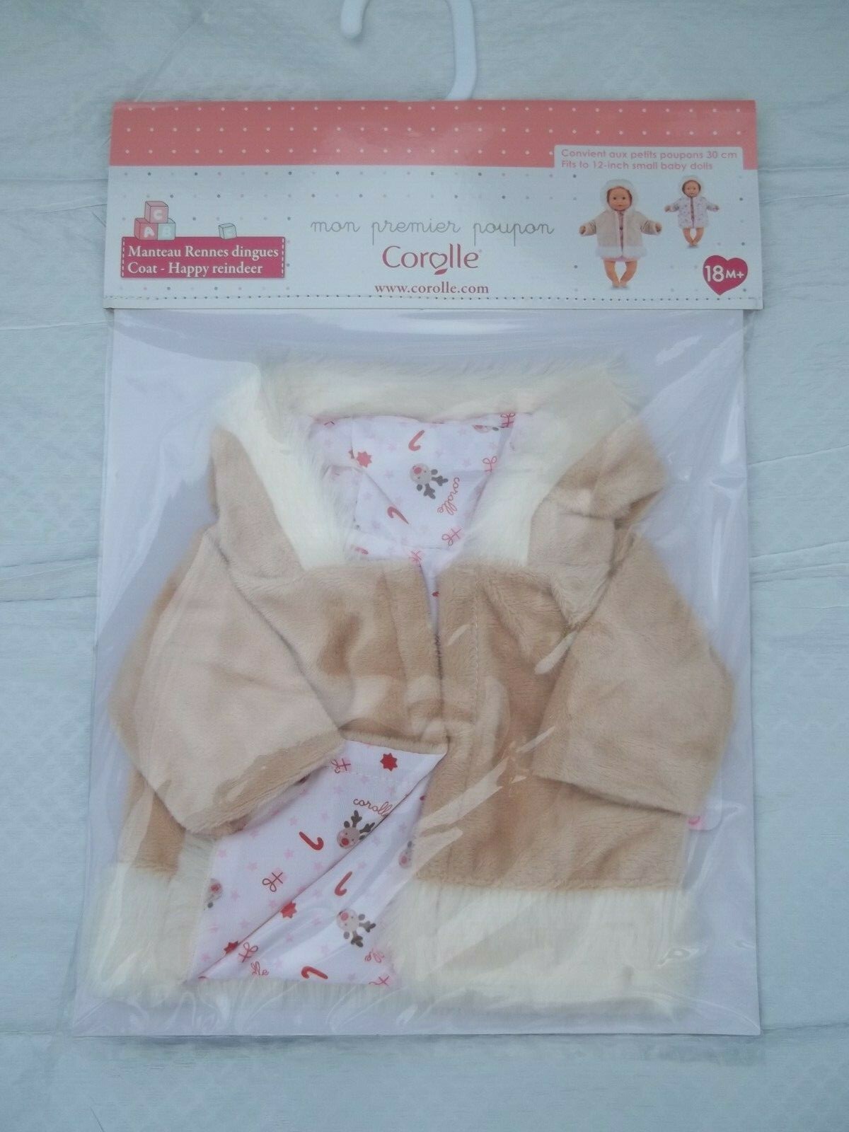 NEW COROLLE HAPPY REINDEER COAT CLOTHES FITS TO 12-INCH BABY DOLLS FPP46-0