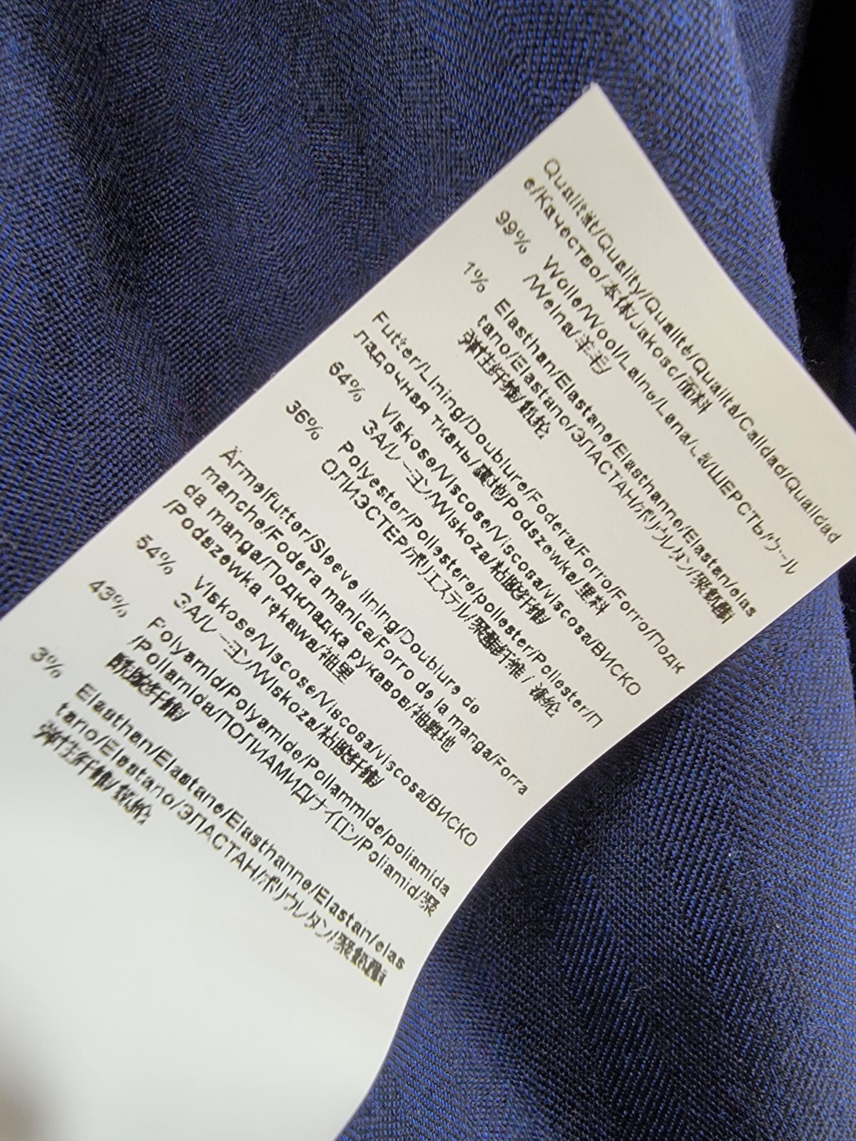 Pre-owned Hugo Boss Boss Jeniver Single Button Wool Blend Blazer Women's 6 Navy Flap Pockets L/s In Blue