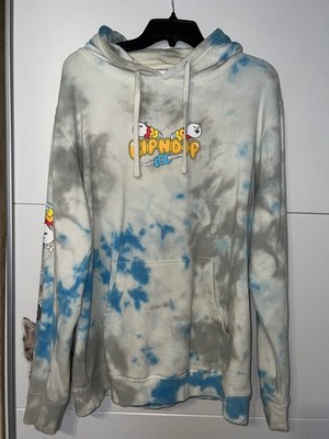 Rare RIP N DIP Blau/Grau Tie-Dye-Katzen-Hoodie – Zustand: Kaum getragen