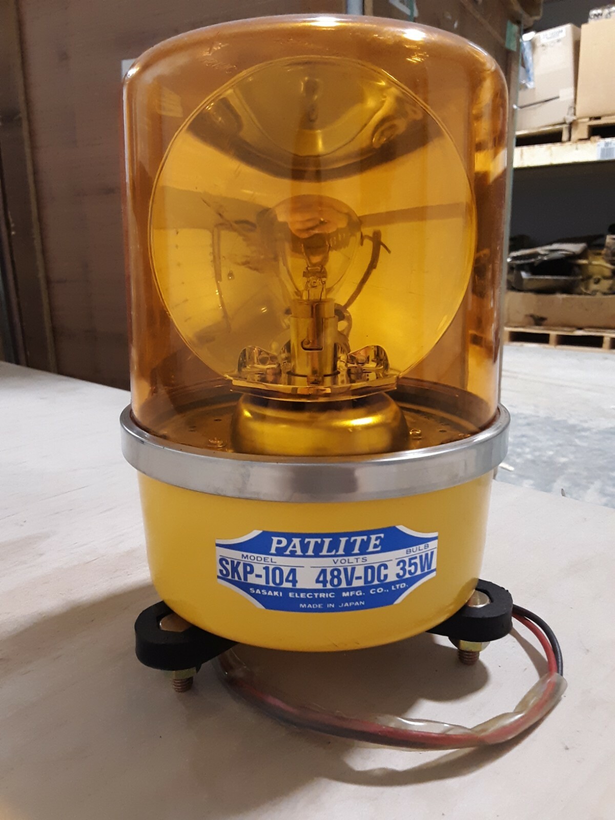 Patlite amber rotating beacon 48V SKP-104 Sasaki Electric