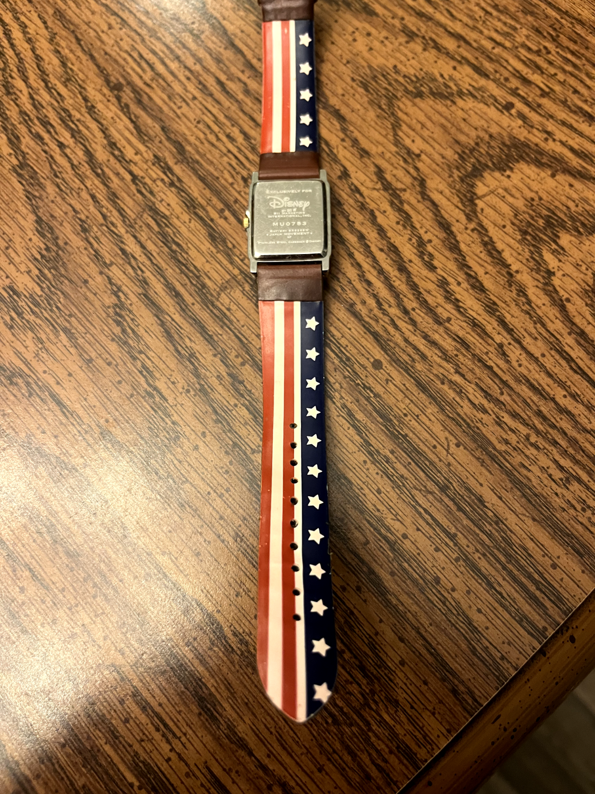 DISNEY BY SII U.S. Flag Background Saluting Mickey Mouse Wrist Watch #MU0753