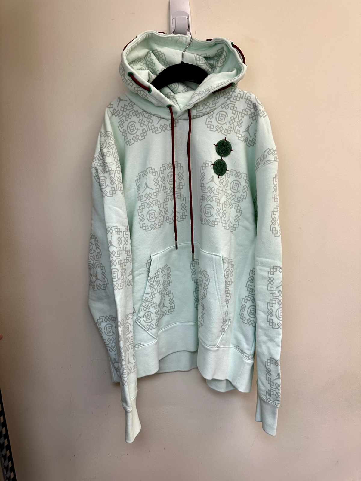 Jordan x CLOT Jade Fleece Hoodie DO0008-394 Barely Green 