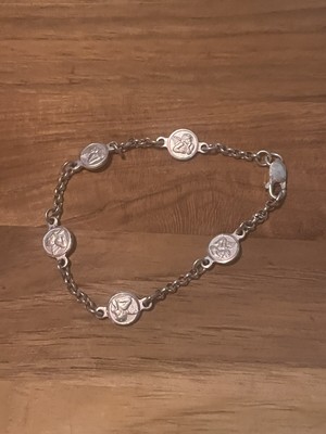 Sterling Silver Angel Cherub  Bracelet 7 1/4 