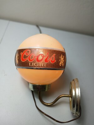 VINTAGE COORS BEER GLOBE WALL SCONCE WATERFALL LIGHT PLASTIC BLUE