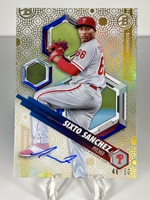 2018 Bowman High Tek - Prospects Gold Rainbow Diffractor Autographs #PHT-SS...