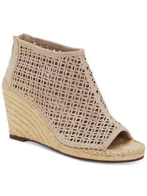 

VINCE CAMUTO Женские бежевые кожаные эспадрильи Lereena с лазерной резкой на танкетке, 9 м, Бежевый, VC-LEREENA