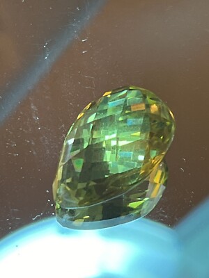CHIPPED LEMON QUARTZ FACETED BRIOLETTE. STILL STUNNING And ABLE TO HIDE!