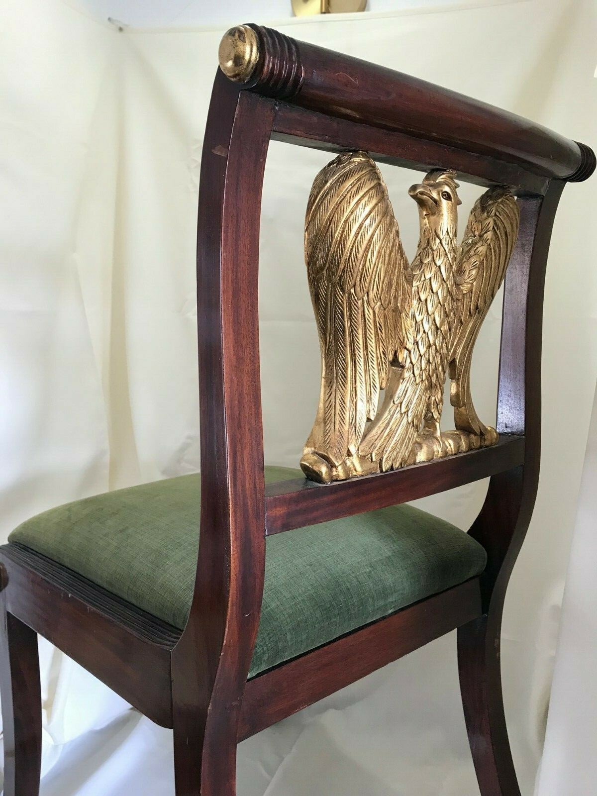 Set of 6 American Federal Style 20th Cent. Chairs w/ Guilt Carved Eagle Back & U