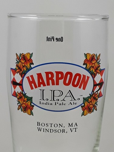Harpoon I.P.A. Pint Beer Glass - Boston MA - Windsor VT - India Pale Ale - 16 oz